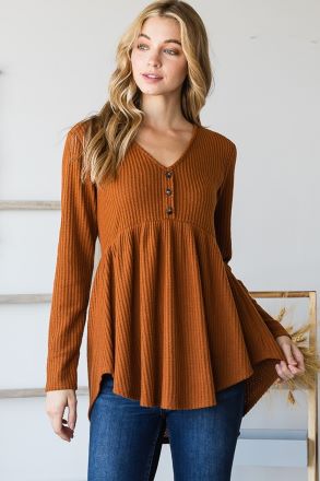 All I Want Babydoll Waffle Top