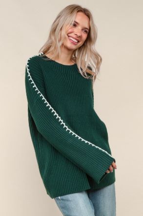 Cozy Up Green Sweater