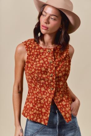 Beneath the Moon Floral Vest