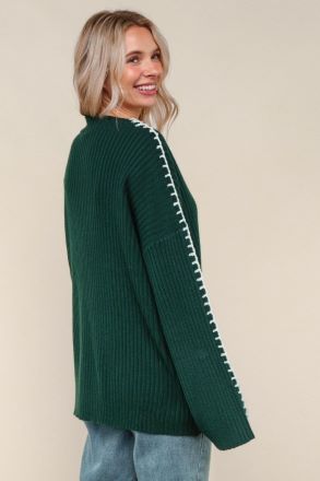 Cozy Up Green Sweater