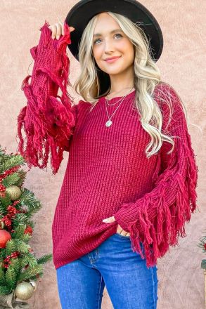 Wishing on Forever Tasseled Sweater