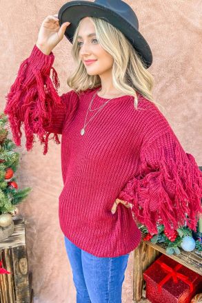 Wishing on Forever Tasseled Sweater