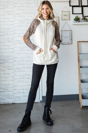 Sassy Animal Print Hooded Sweater