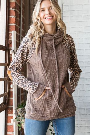 Sassy Animal Print Hooded Sweater