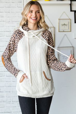 Sassy Animal Print Hooded Sweater