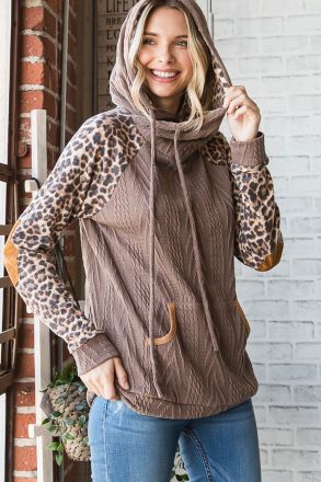 Sassy Animal Print Hooded Sweater