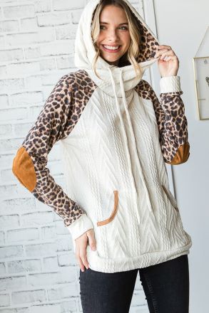 Sassy Animal Print Hooded Sweater