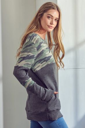 Camo for the Weekend Top