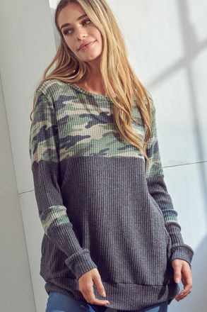 Camo for the Weekend Top