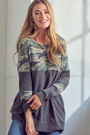 Camo for the Weekend Top