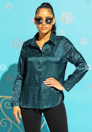 Emerald City Lights Leopard Top